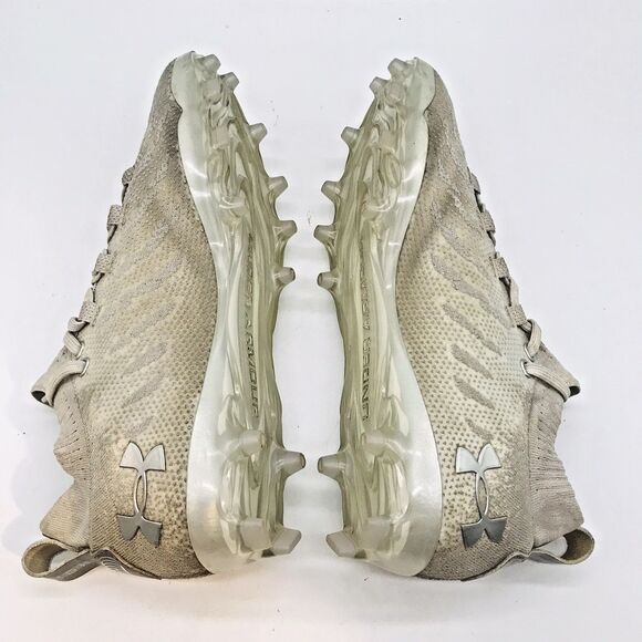 Under Armour Spotlight Lux MC Football Cleats Men's 9.5 White Silver 3022654-100 - Picture 7 of 12